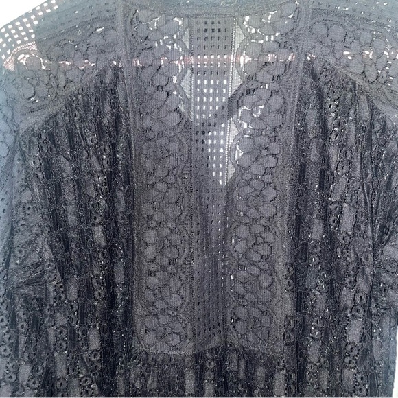 Anna Sui Black Lace Tunic Blouse Small - Picture 8 of 9